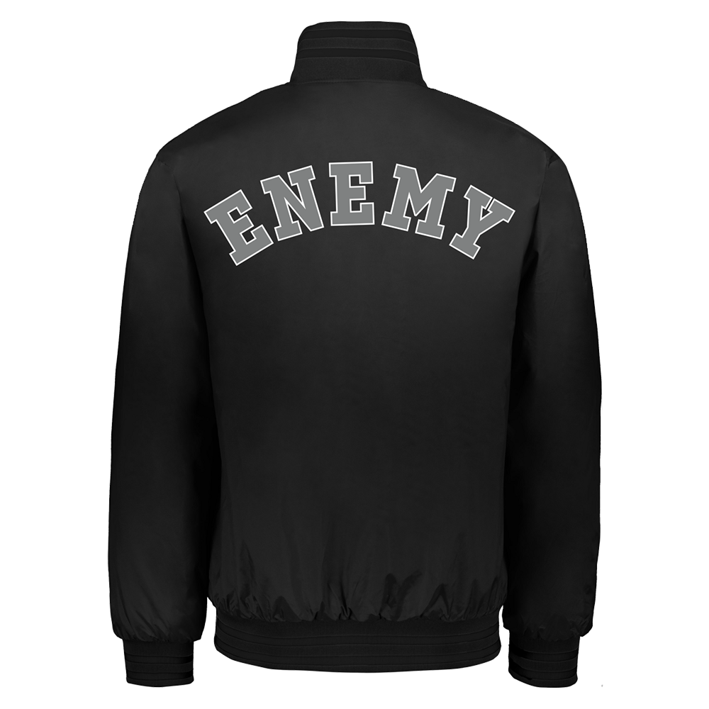 Enemy 01 Satin Baseball Jacket Back