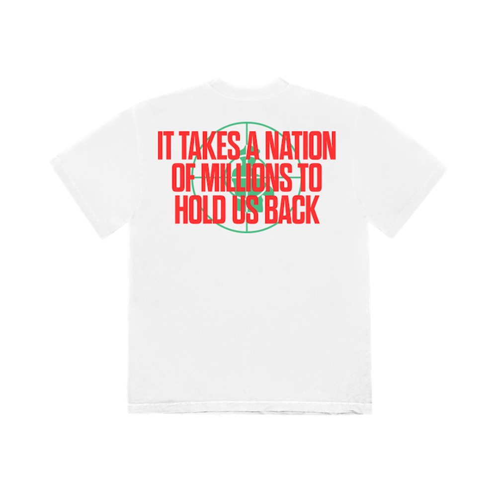 It Takes a Nation Text White T-Shirt Back